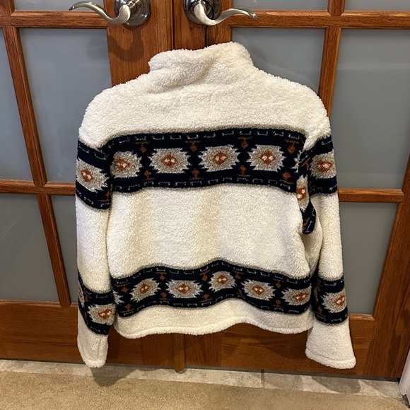 Lucky Brand White and Navy Teddy Jacket​​ - Picture 4 of 7